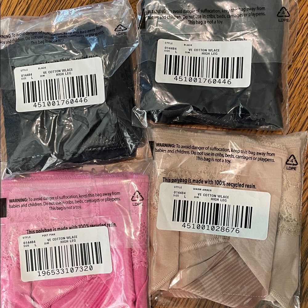 Four Soma Cotton and Lace Panty